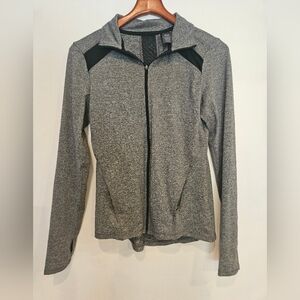 womens champion duo dry gray full zip athletic top active exercise small